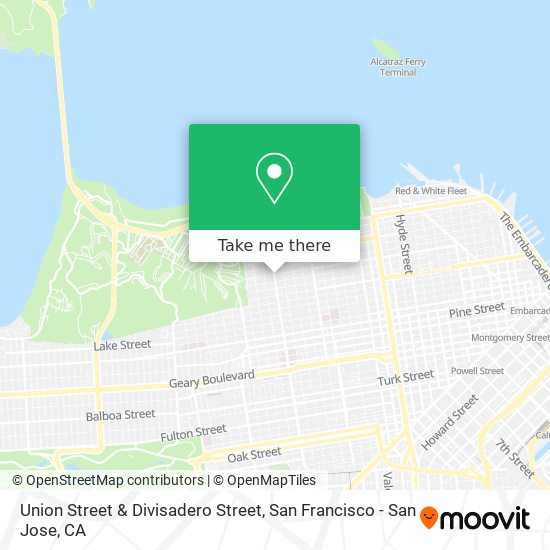 Union Street & Divisadero Street map