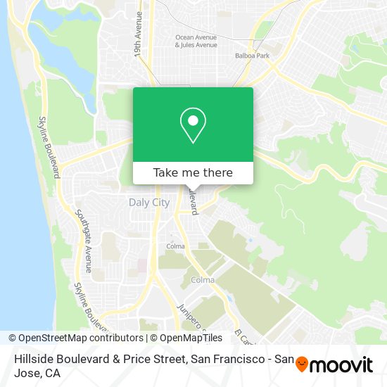 Hillside Boulevard & Price Street map