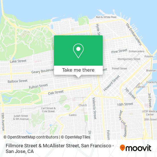 Fillmore Street & McAllister Street map