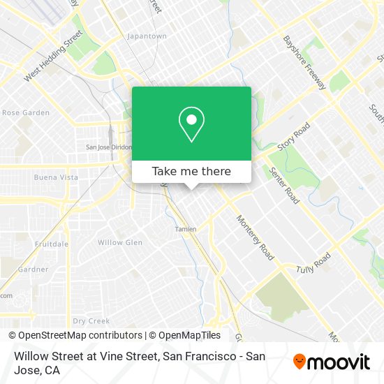 Willow Street at Vine Street map