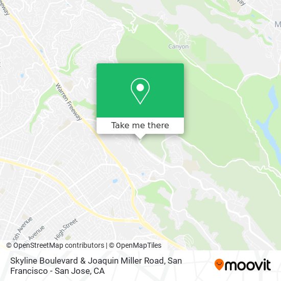 Mapa de Skyline Boulevard & Joaquin Miller Road