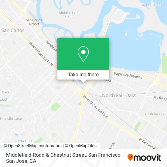 Mapa de Middlefield Road & Chestnut Street
