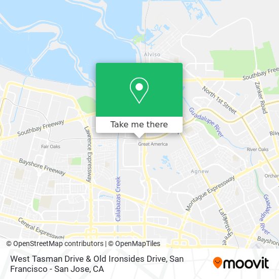 Mapa de West Tasman Drive & Old Ironsides Drive