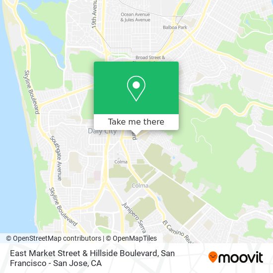 Mapa de East Market Street & Hillside Boulevard