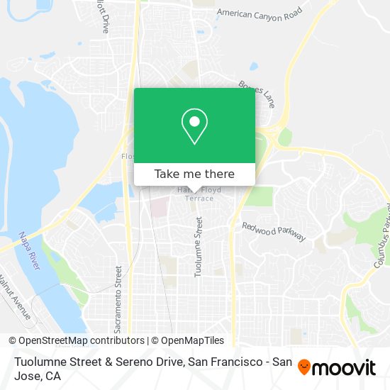 Tuolumne Street & Sereno Drive map