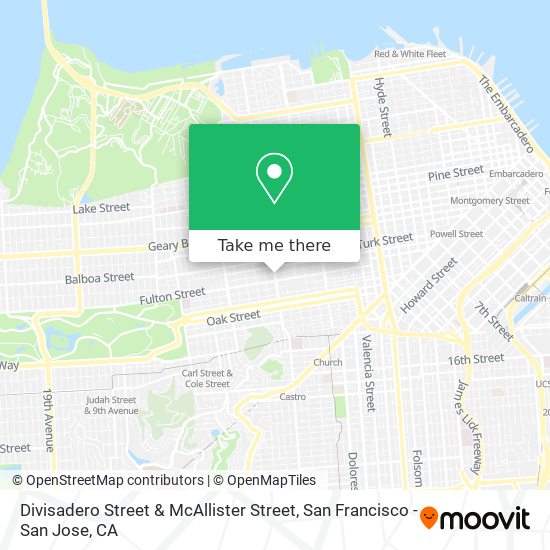 Divisadero Street & McAllister Street map