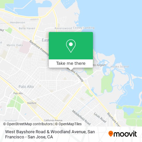 West Bayshore Road & Woodland Avenue map