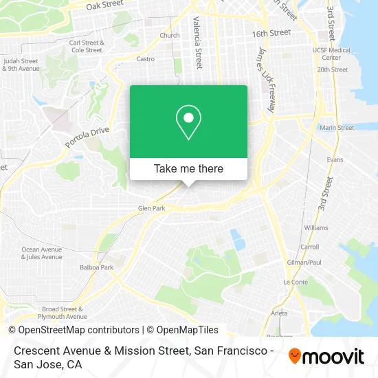 Crescent Avenue & Mission Street map
