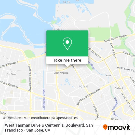 Mapa de West Tasman Drive & Centennial Boulevard