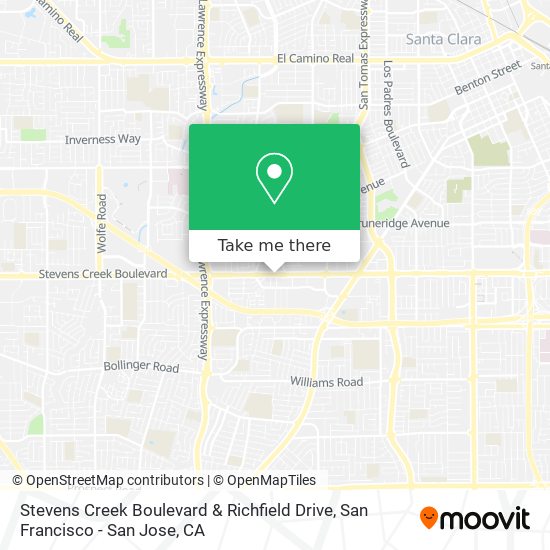 Stevens Creek Boulevard & Richfield Drive map