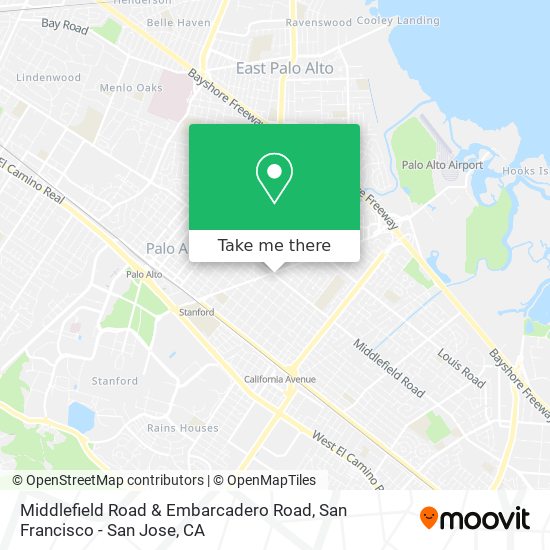 Middlefield Road & Embarcadero Road map