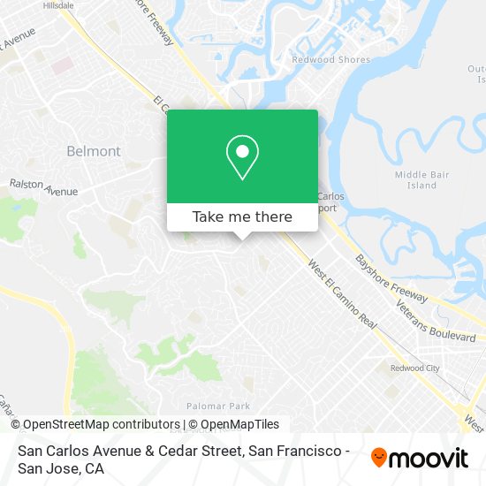 San Carlos Avenue & Cedar Street map