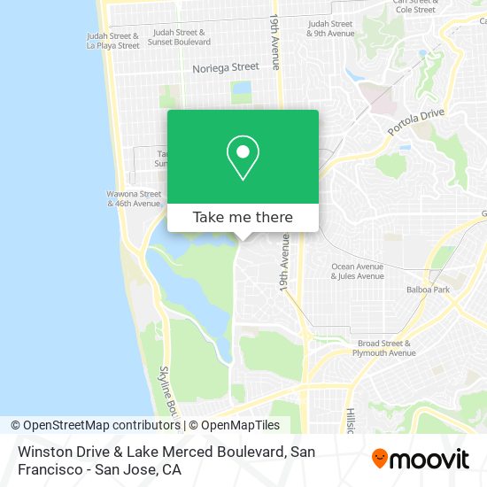 Winston Drive & Lake Merced Boulevard map