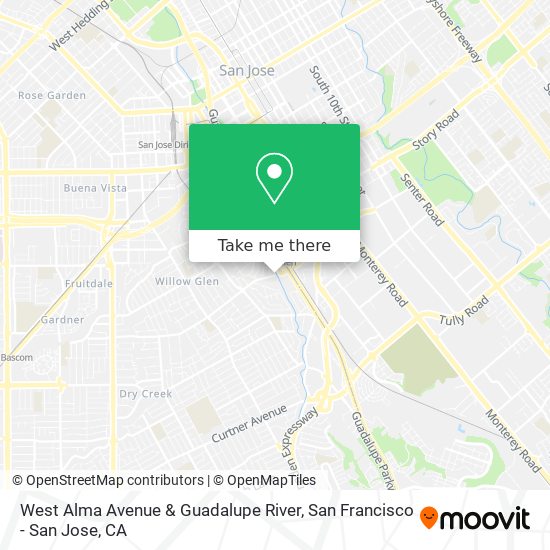 West Alma Avenue & Guadalupe River map