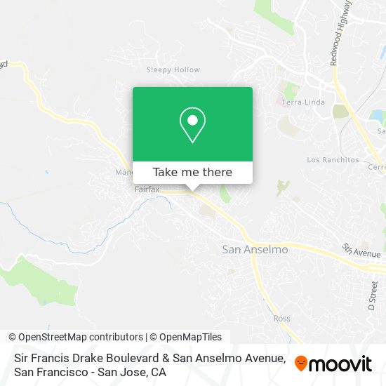 Sir Francis Drake Boulevard & San Anselmo Avenue map