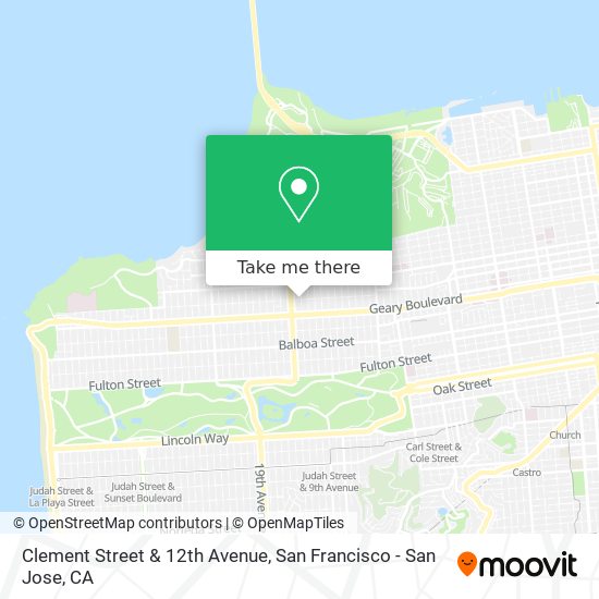 Clement Street & 12th Avenue map