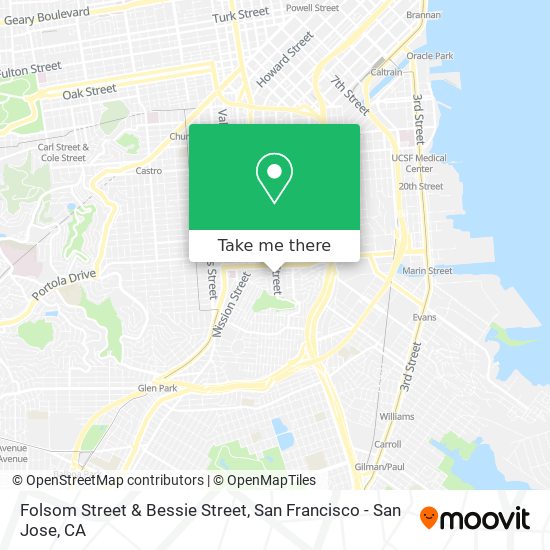 Folsom Street & Bessie Street map