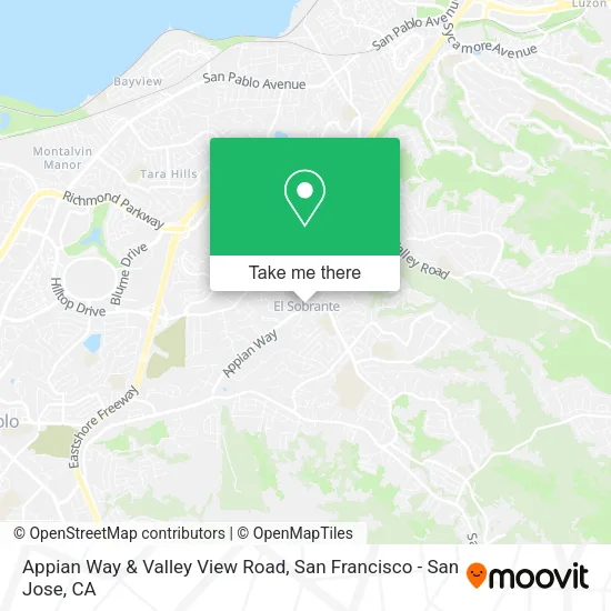 Appian Way & Valley View Road map