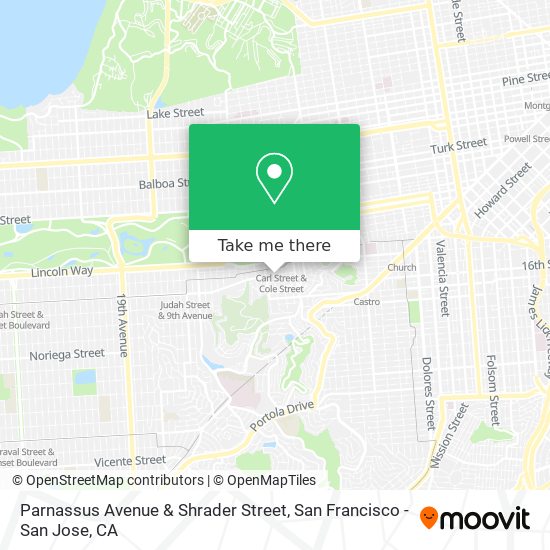 Mapa de Parnassus Avenue & Shrader Street