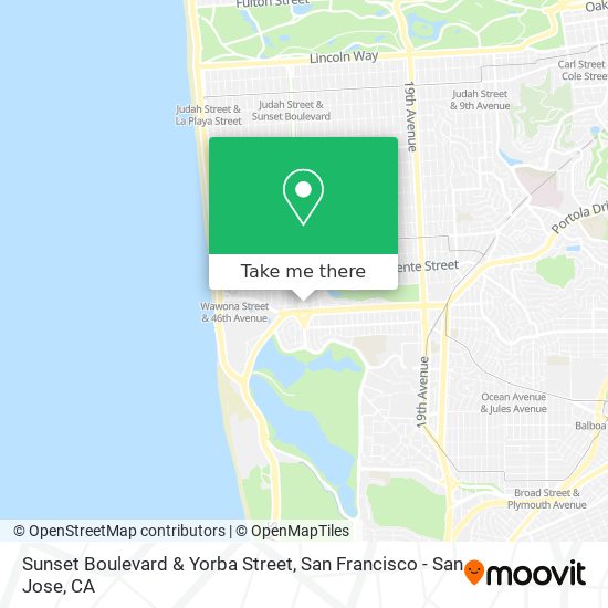 Mapa de Sunset Boulevard & Yorba Street