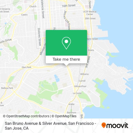 San Bruno Avenue & Silver Avenue map