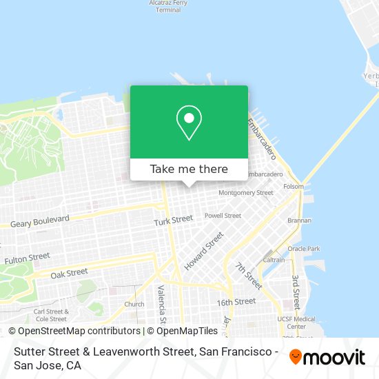 Sutter Street & Leavenworth Street map