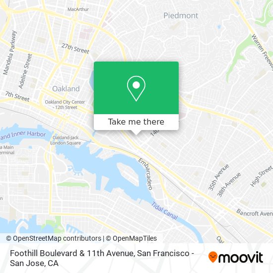 Mapa de Foothill Boulevard & 11th Avenue