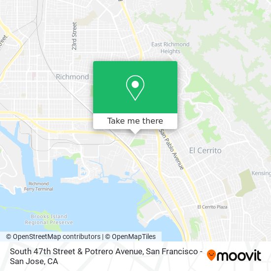 South 47th Street & Potrero Avenue map