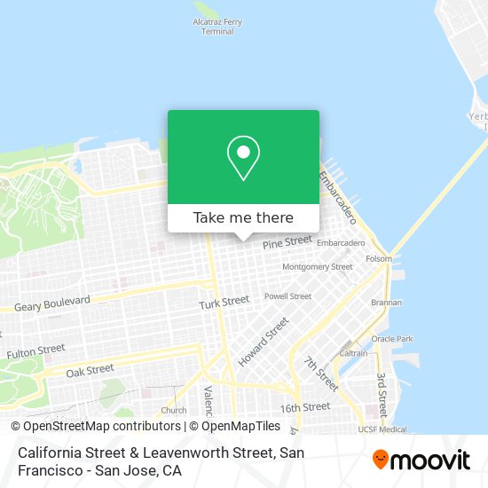 California Street & Leavenworth Street map