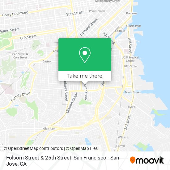 Mapa de Folsom Street & 25th Street