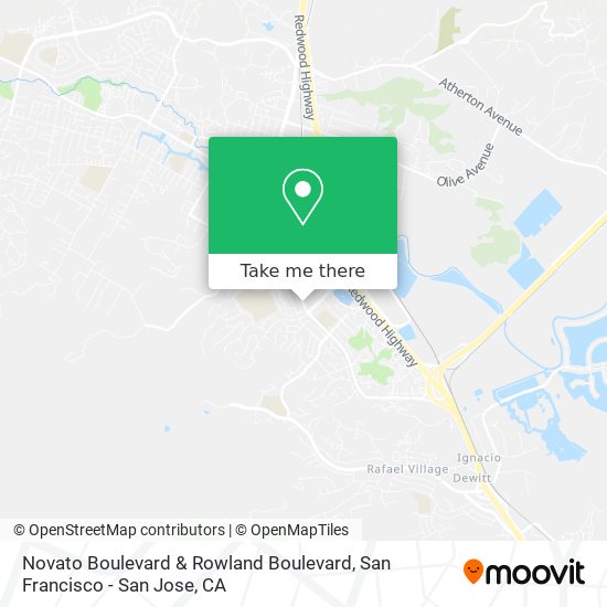 Novato Boulevard & Rowland Boulevard map