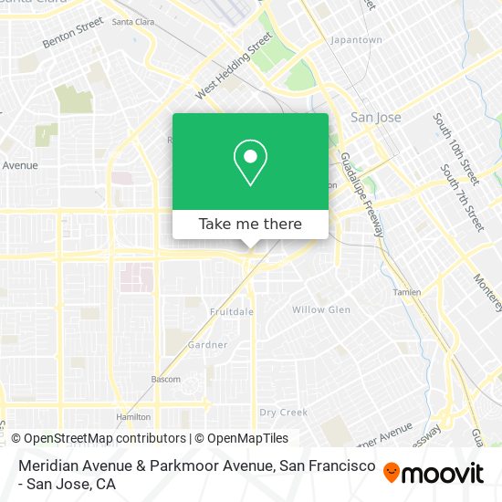 Meridian Avenue & Parkmoor Avenue map