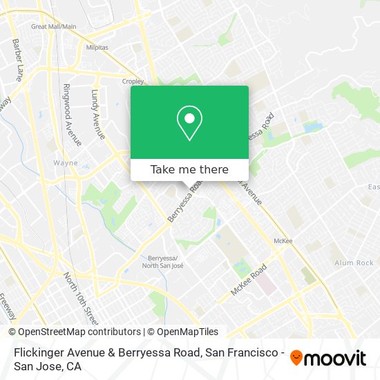 Mapa de Flickinger Avenue & Berryessa Road