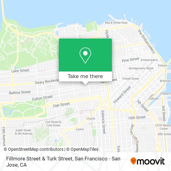 Fillmore Street & Turk Street map