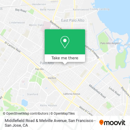 Middlefield Road & Melville Avenue map