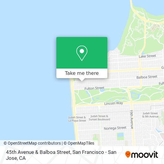 Mapa de 45th Avenue & Balboa Street