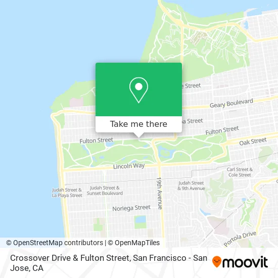 Mapa de Crossover Drive & Fulton Street
