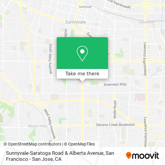 Mapa de Sunnyvale-Saratoga Road & Alberta Avenue