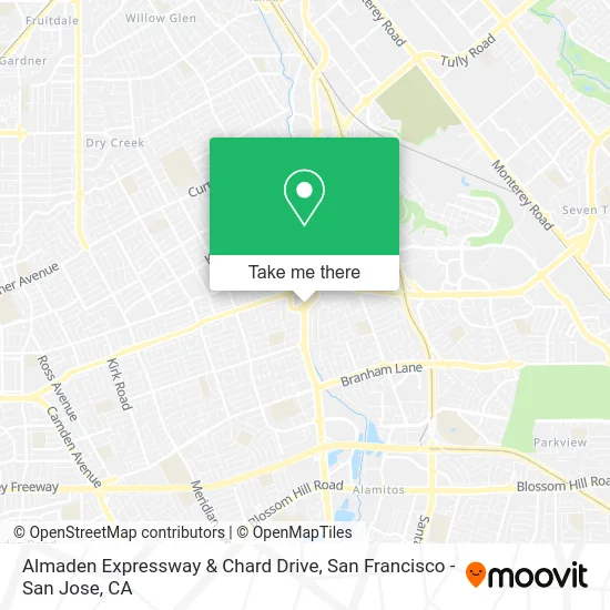 Almaden Expressway & Chard Drive map