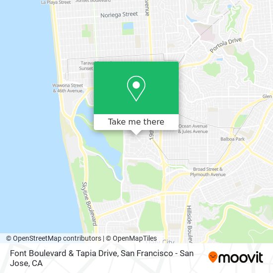 Font Boulevard & Tapia Drive map