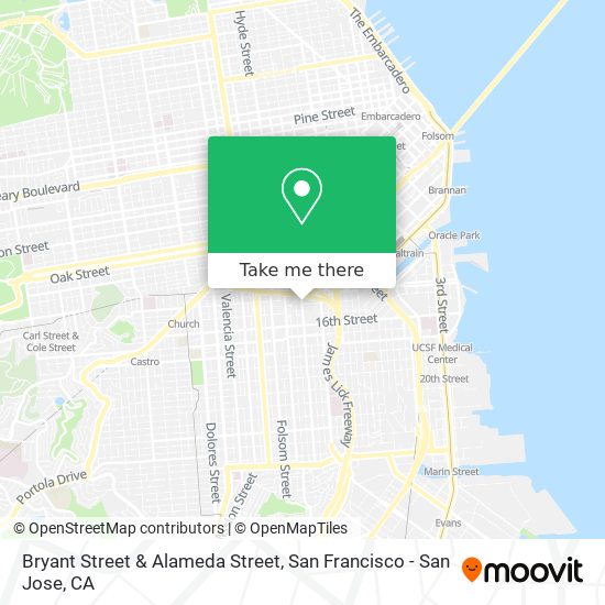 Bryant Street & Alameda Street map