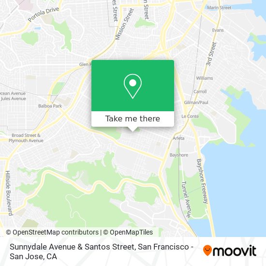 Sunnydale Avenue & Santos Street map