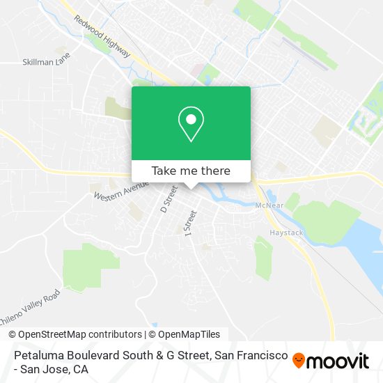 Petaluma Boulevard South & G Street map