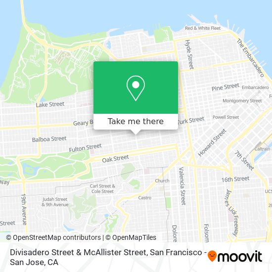 Divisadero Street & McAllister Street map