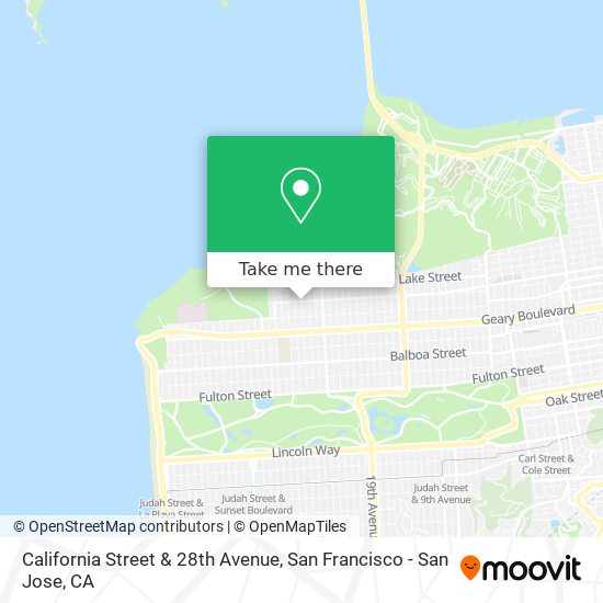 California Street & 28th Avenue map