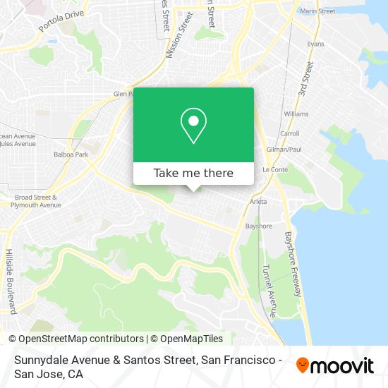 Mapa de Sunnydale Avenue & Santos Street