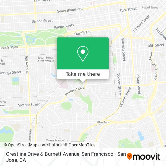 Mapa de Crestline Drive & Burnett Avenue