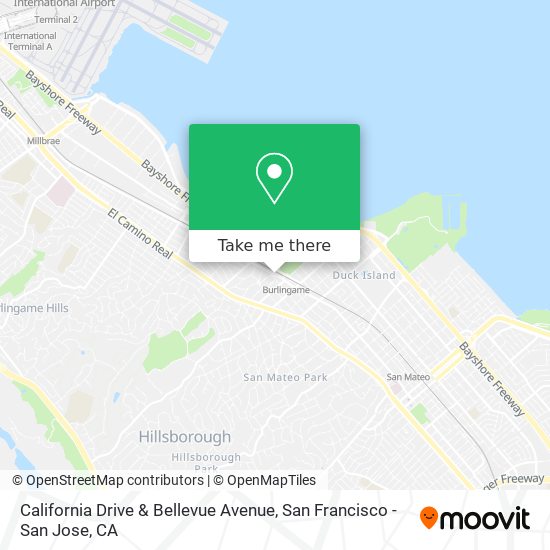 Mapa de California Drive & Bellevue Avenue