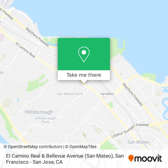 El Camino Real & Bellevue Avenue (San Mateo) map