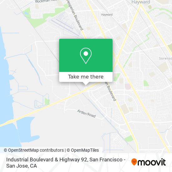 Industrial Boulevard & Highway 92 map